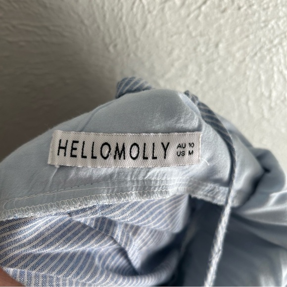 Hello Molly Blue Ruffle Backless Romper Size Medium - Picture 4 of 5